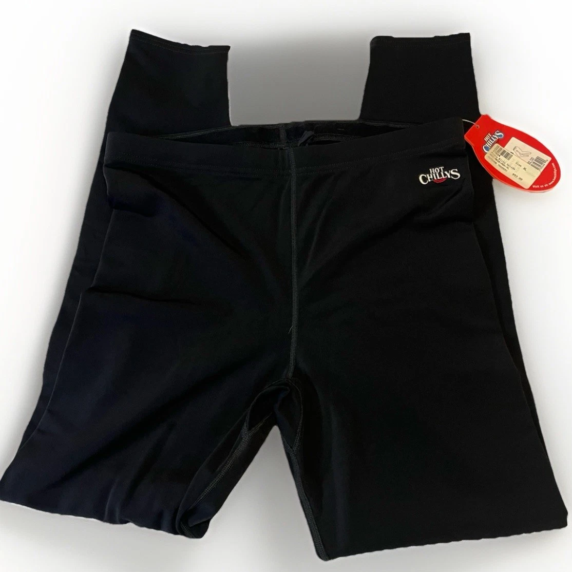 Hot Chillys NWT Mens Black Base Layer Pull-On Pants XL USA Skiing Hiking Running