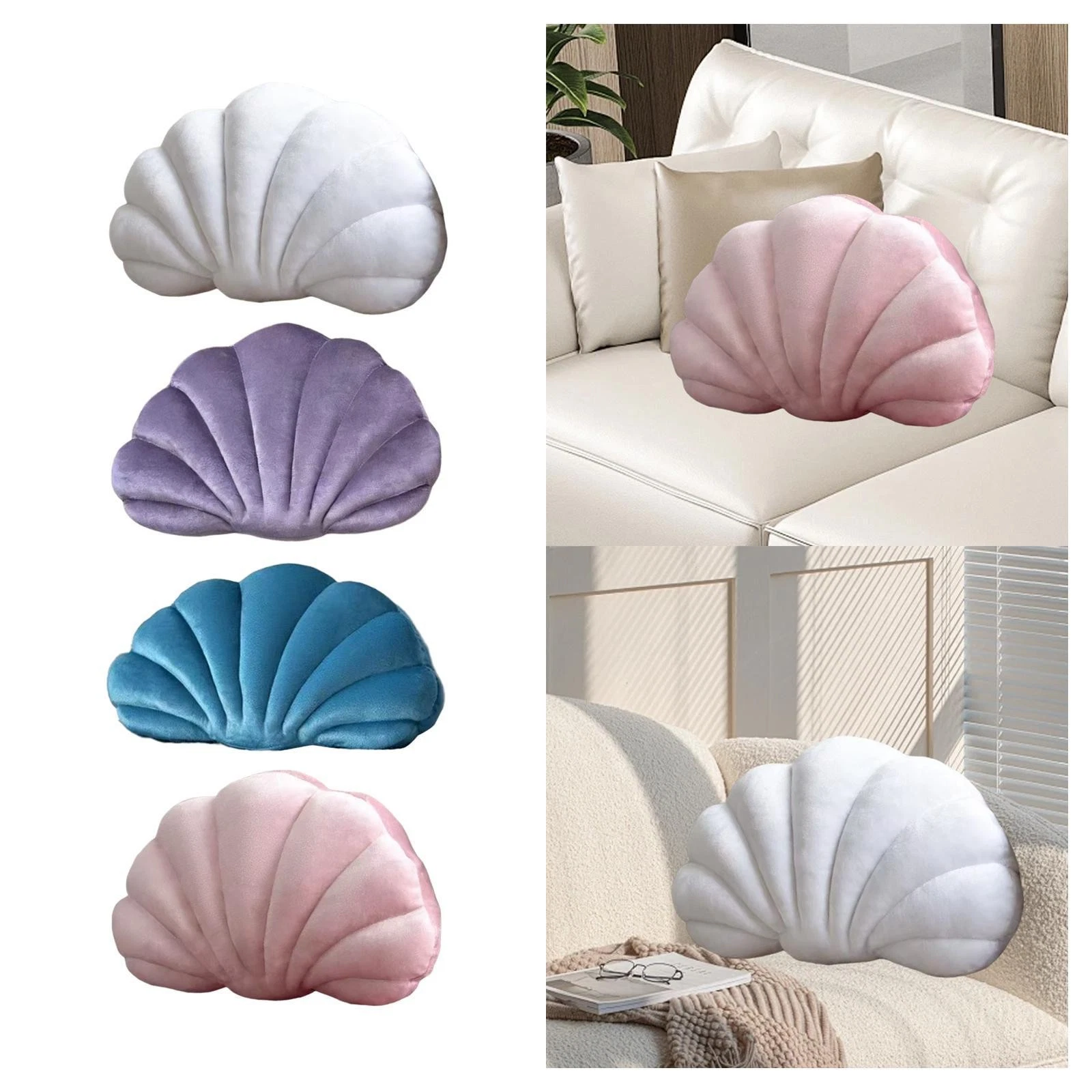 Shell Decorative Pillow Throw Pillow Cute Ocean Themed PP Filling Soft Handmade