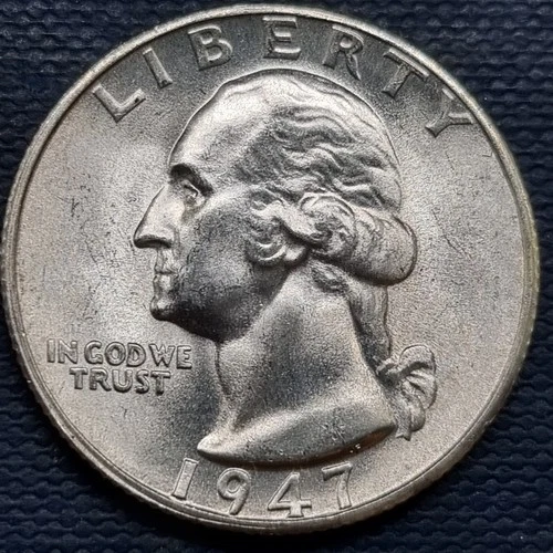 1947 S Washington Quarter 25c Silver BU UNC GEM Brilliant Uncirculated #97330