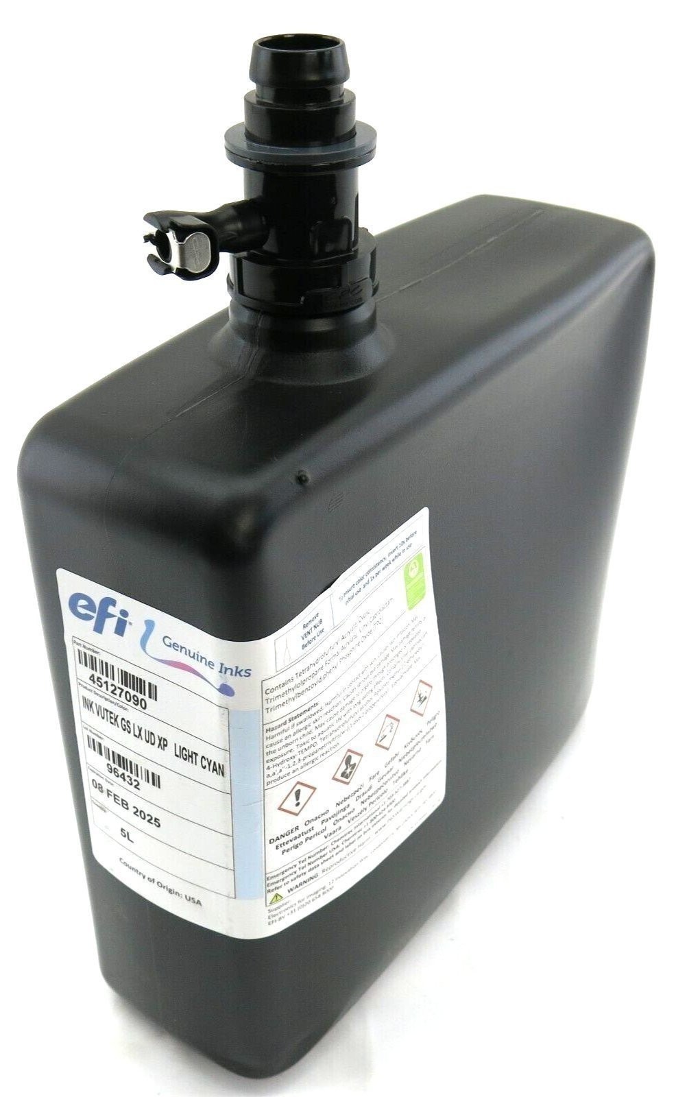 EFI Printer GENUINE INKS LIGHT CYAN INK 45127090. 5 L. VUTEK EXP- 08 FEB 2025