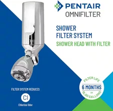 Pentair Chrome Shower Head w/ OmniFilter Water Filtration System w/filter