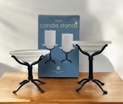 Michael Graves Pair (2) Candle Sticks / Holders w/ Box **RARE**
