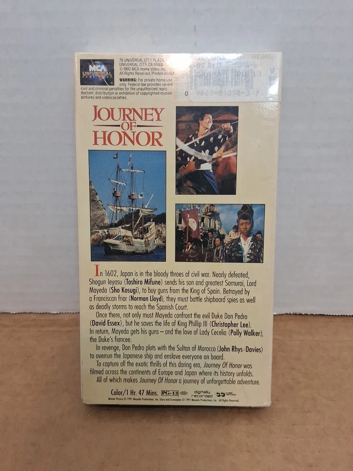 JOURNEY OF HONOR (VHS-1991)  Sho Kosugi, Christopher Lee, David Essex, War - Image 3 of 4