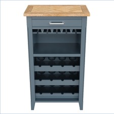 Blue & Oak Wine Rack Storage Cabinet Signature Blue Durable