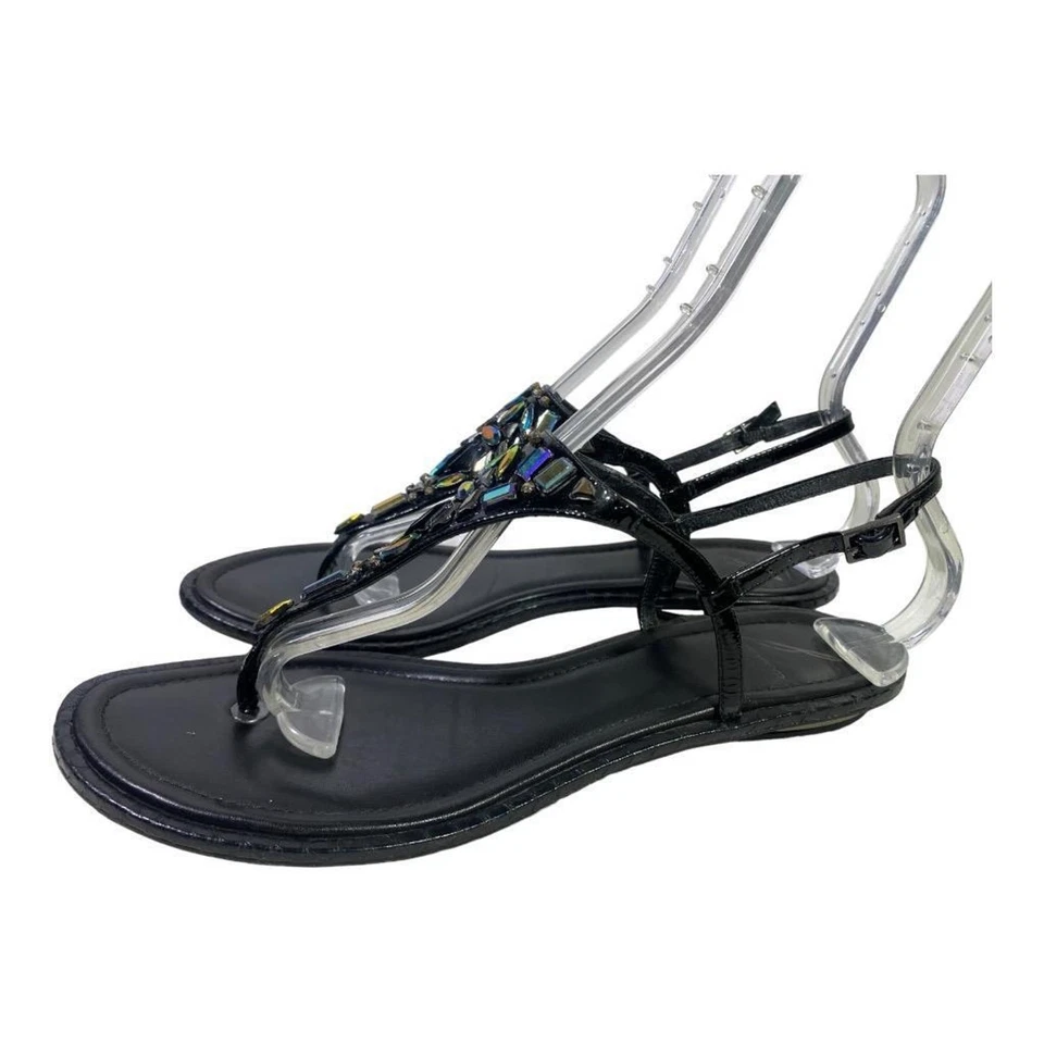 Brian Atwood Jeweled T-Strap Gladiator Sandal Women size 10 - Image 2 of 4