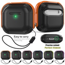 For Airpods 4/Airpods 4 ANC Case Shockproof Hybrid Rugged Full Cover Lanyard