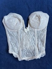 Vintage Jezebel Beige Lace Bustier 34C