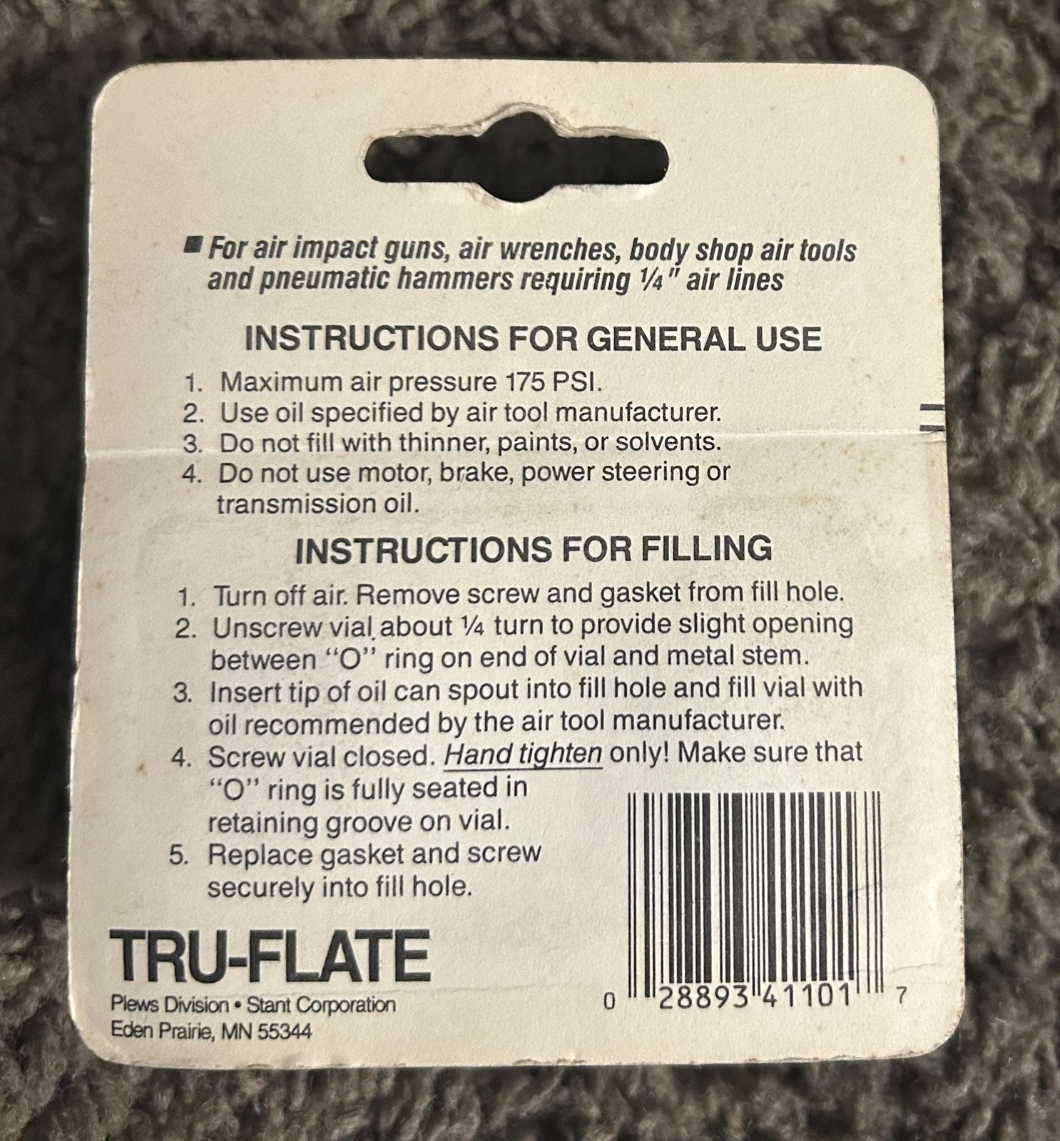 Tru-Flate 41-101 Air Tool Oiler 1/4 in. MNPT x 1/4 in. FNPT