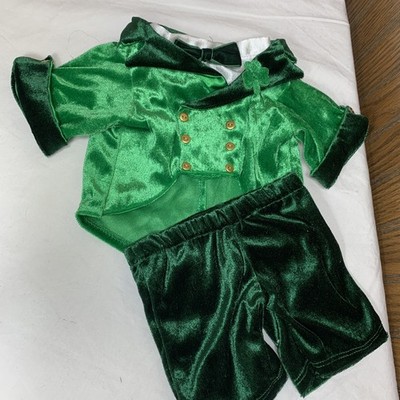 Build a Bear Tuxedo Set Jacket Pants Irish St Patrick s Leprechaun Green Velvet