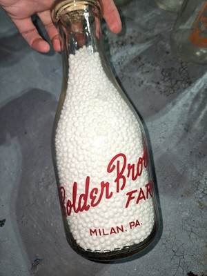 Vintage Milan PA Milk Bottle Quart Bolder Bros. Farm Dairy