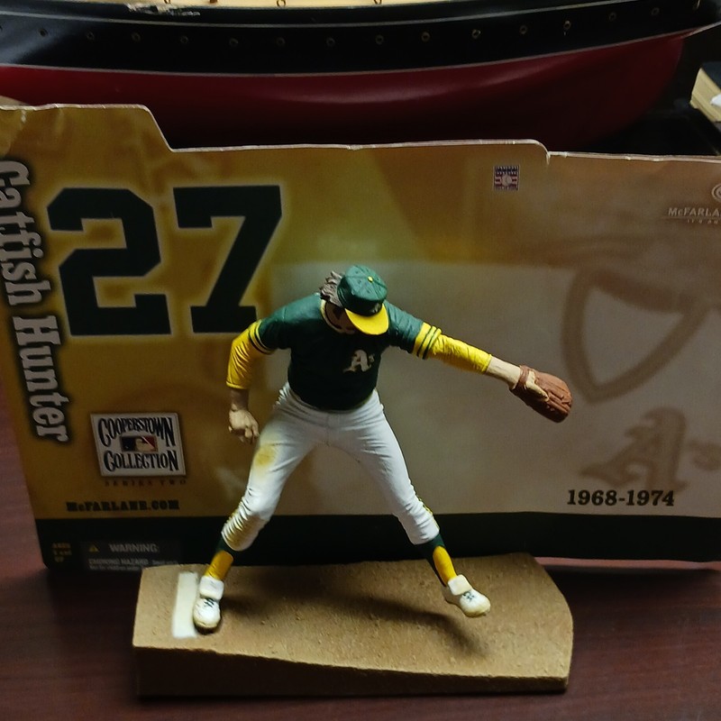 McFarlane Cooperstown Collection Series 1 Catfish Hunter #27 MLB Figure w/ Base