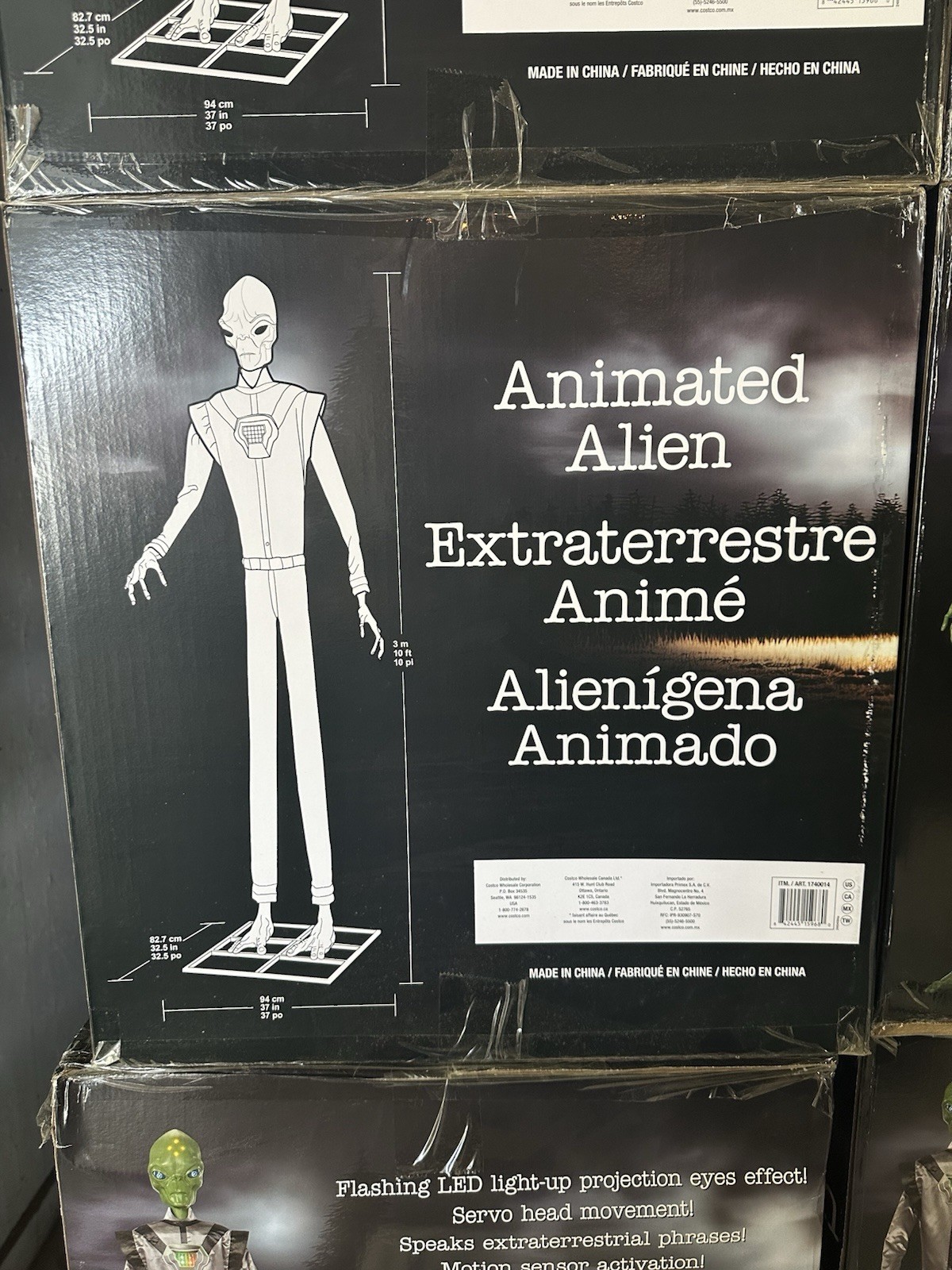 Halloween 10 ft. Tall Animated Alien With Lights And Sounds New Sealed