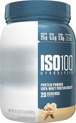 ISO100 Hydrolyzed Whey Isolate Protein Powder, Gourmet Vanilla, 20 Servings