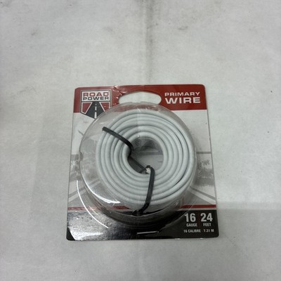 Road Power 16 Gauge Automotive Copper Wire; 24 Feet; White, 55667933
