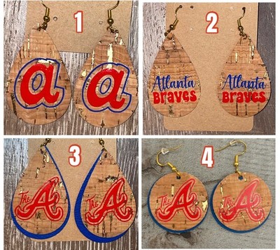   ATLANTA BRAVES CUSTOM EARRINGS JEWELRY EAR RINGS  