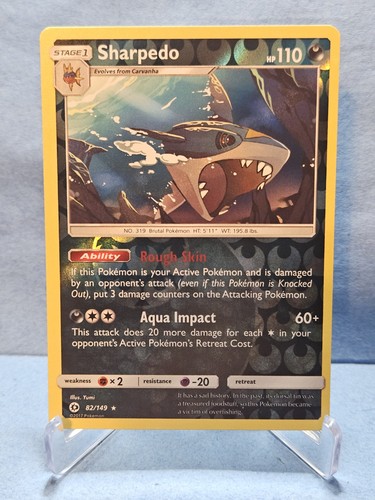 Sharpedo 82/149 Sun & Moon Base Set Reverse Holo Rare Pokemon