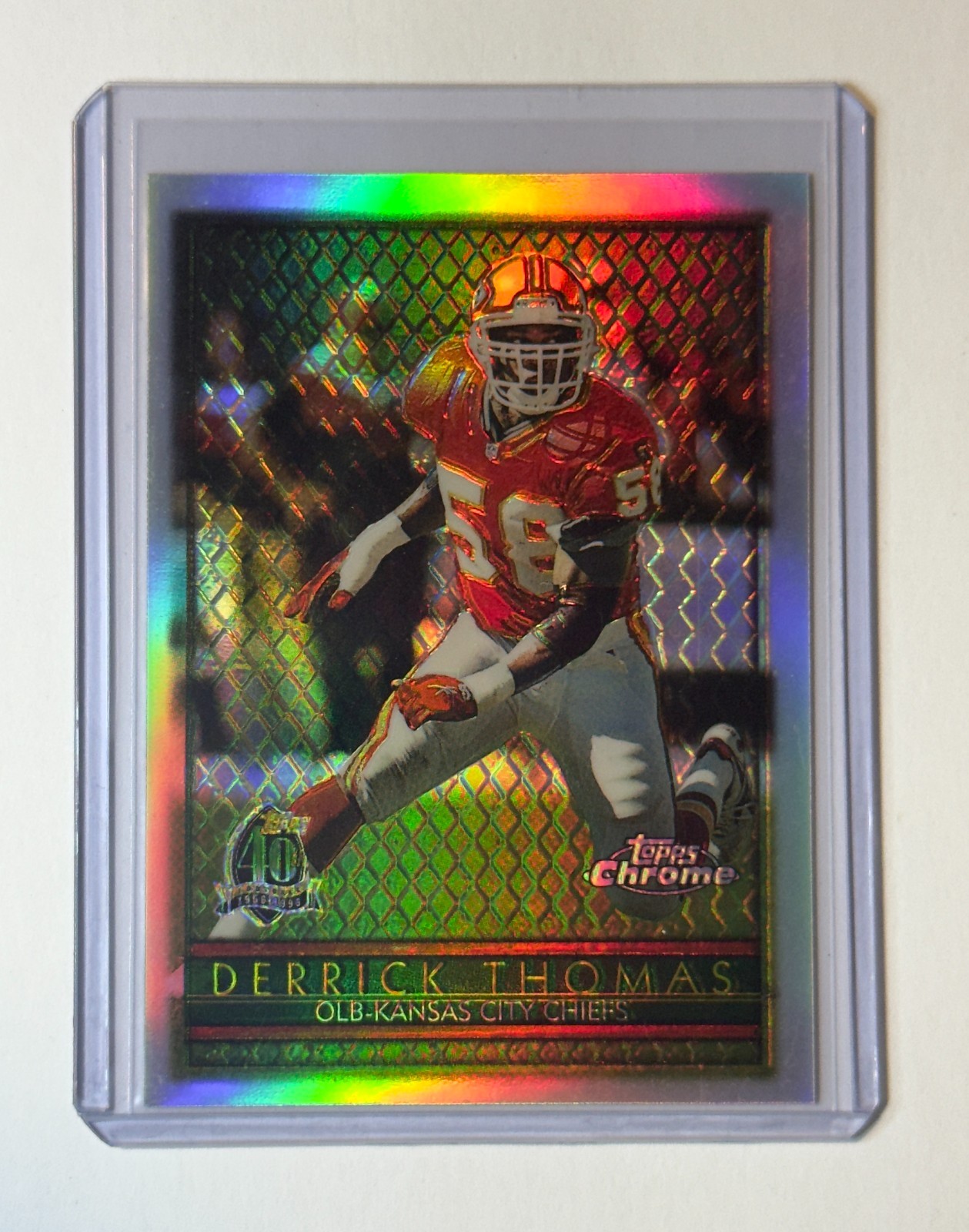 1996 Topps Chrome Refractor Derrick Thomas #69 Kansas City Chiefs HOF NFL