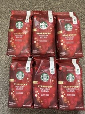 Starbucks HOLIDAY BLEND Medium Roast whole bean coffee 17 Oz 6 Bag LOT PACK