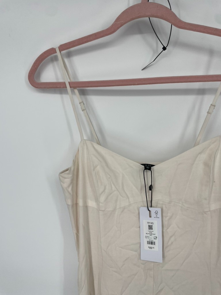 Dynamite Belle Maxi Dress Womens XS Beige Linen Blend Sweetheart Neck  Preppy NWT | eBay
