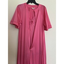 Vintage Vanity Fair Pink Peignoir Set Nightgown and Robe 2 Piece Small Zip Front