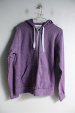 Womens Soft Jersey Zip Hoodie - Purple - Small j61