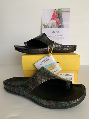 Strive Capri II - Women's Orthotic Sandal with Arch Support, BLACK SNAKE US 9.5