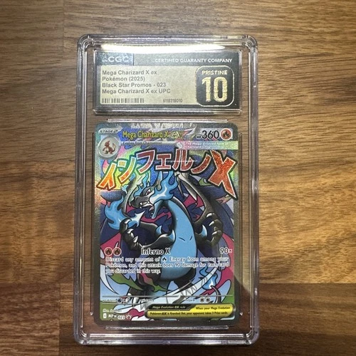 CGC 10 Pristine Mega Charizard X ex 023 Black Star Promo - Pokemon - SHIPS FAST