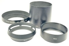Unbranded 62mm Screw-In Metal Lens Hood Shades Lot of 4 Hoods