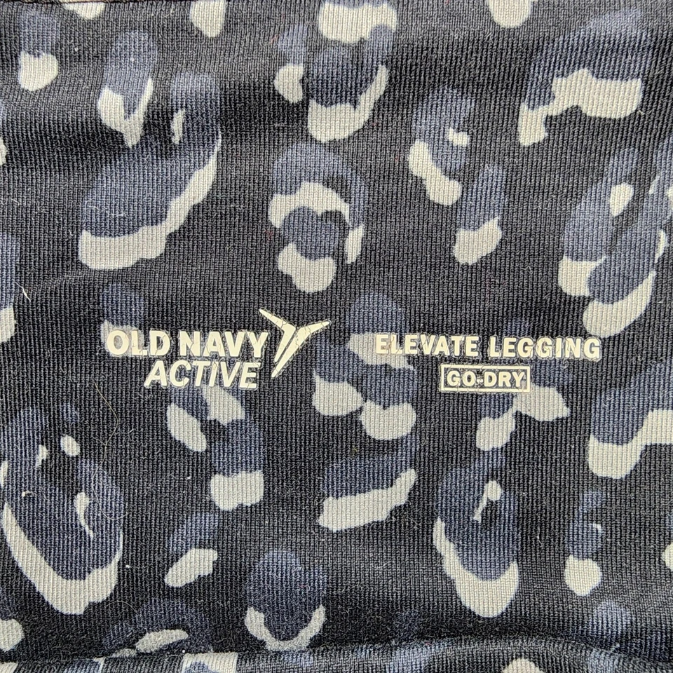 Old Navy Leggings Womens M Black Gray Animal Print High Rise Elevate Workout Gym - Image 4 of 4