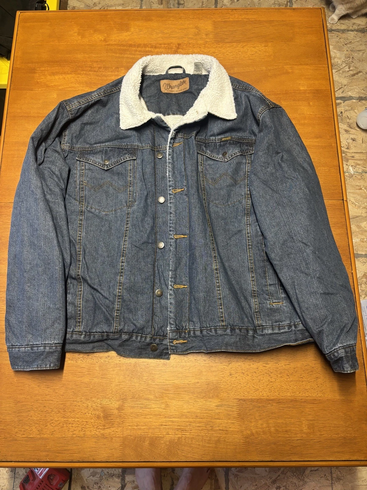 Wrangler Authentic Western Jacket Fleece Lined Denim Chore Jacket Jean Jacket -