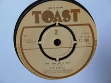 THE CAMEOS THE LOVE OF A BOY - GOOD SHIP LOLLIPOP 1968 UK TOAST EX NORTHERN SOUL