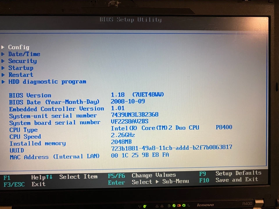 ThinkPad R400 Core 2DUO P8400 2,26 GHz - SIN HDD/Caddy/Alimentación/Batería - LEER Foto 2 de 4