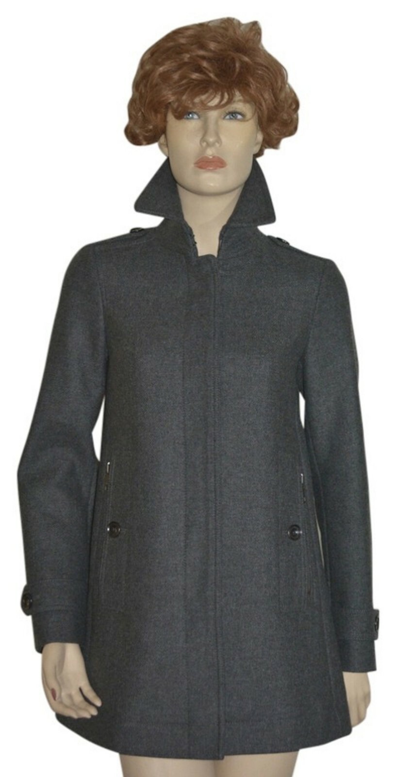 NWT BURBERRY BRIT $995 WOMENS WOOL CASHMERE COAT JACKET SZ US 12 EU 46
