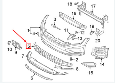 NEW VOLKSWAGEN JETTA A7 FRONT BUMPER LOWER GRILLE 17A8536779B9 OEM  
