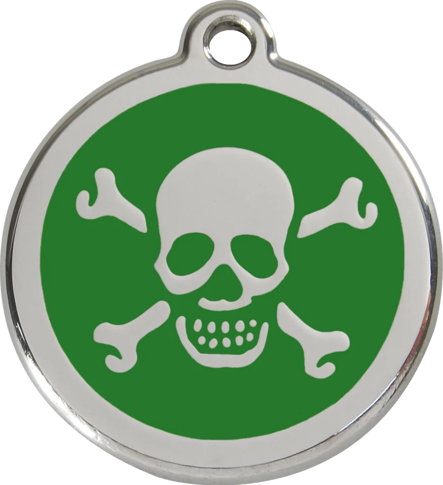 Steel Red Dingo Skull ID Charm Dog Tag Black Purple Blue Green Yellow Red Pink - Image 4 of 4