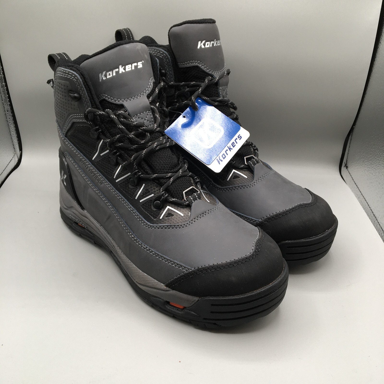 Korkers Verglas Ridge Insulated Waterproof Snow Boots for Men Size 10.5 Gray Omnitrax -20F