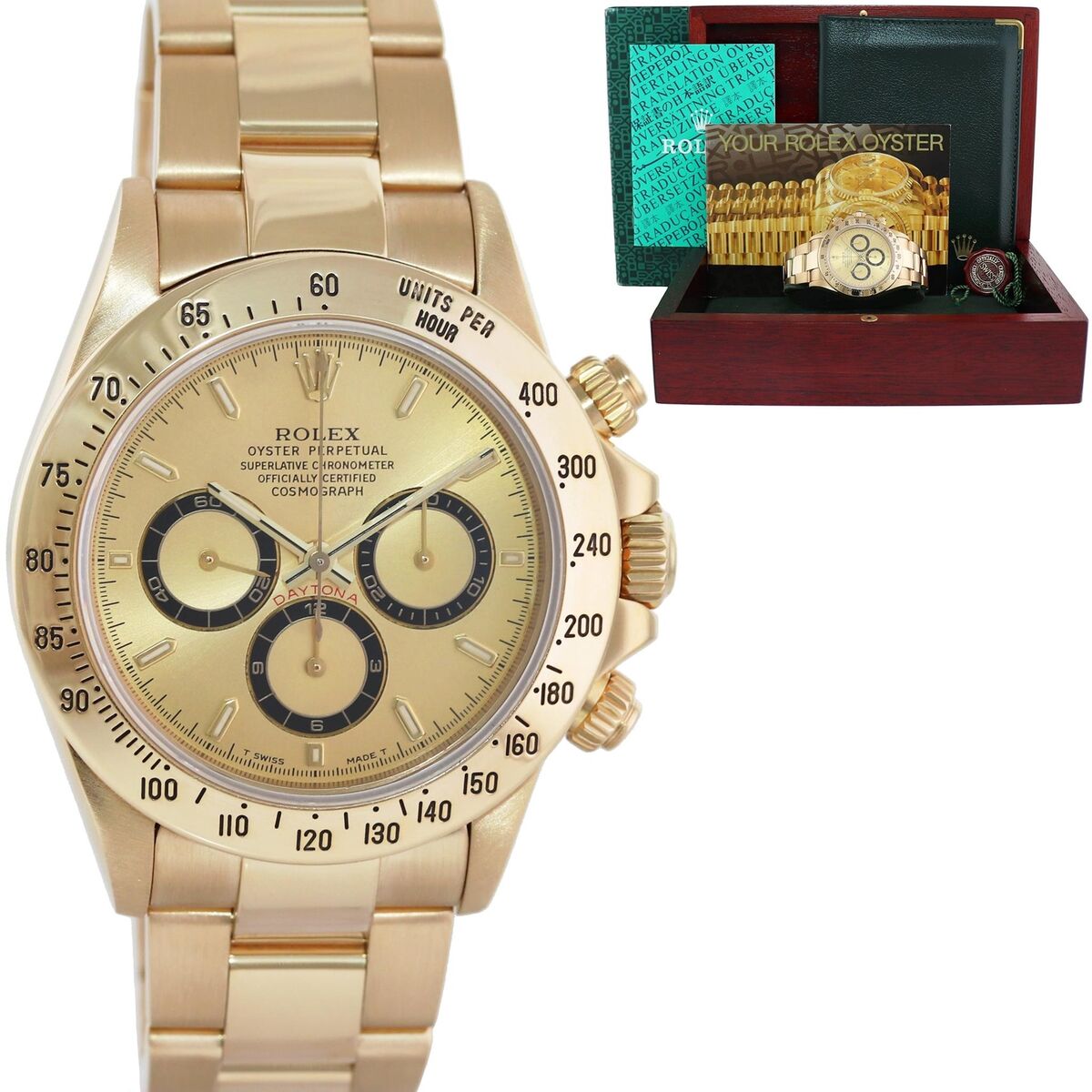 1995 Rolex Daytona 16528 Zenith Champagne Chrono Yellow Gold 1995 Rolex Daytona 16528 Zenith Champagne Chrono Yellow Gold