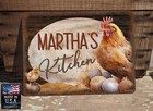 Personalized Chicken With Eggs Hen Chick Kitchen Rustic 9"x12" Custom Metal Sign