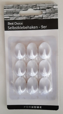 BEST CHOICE Selbstklebehaken weiß ca. 1,7 x 2,5cm 9er Set NEU