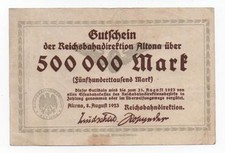 GERMANY ALTONA 500000 MARK 1923 NOTGELD LOOK SCANS