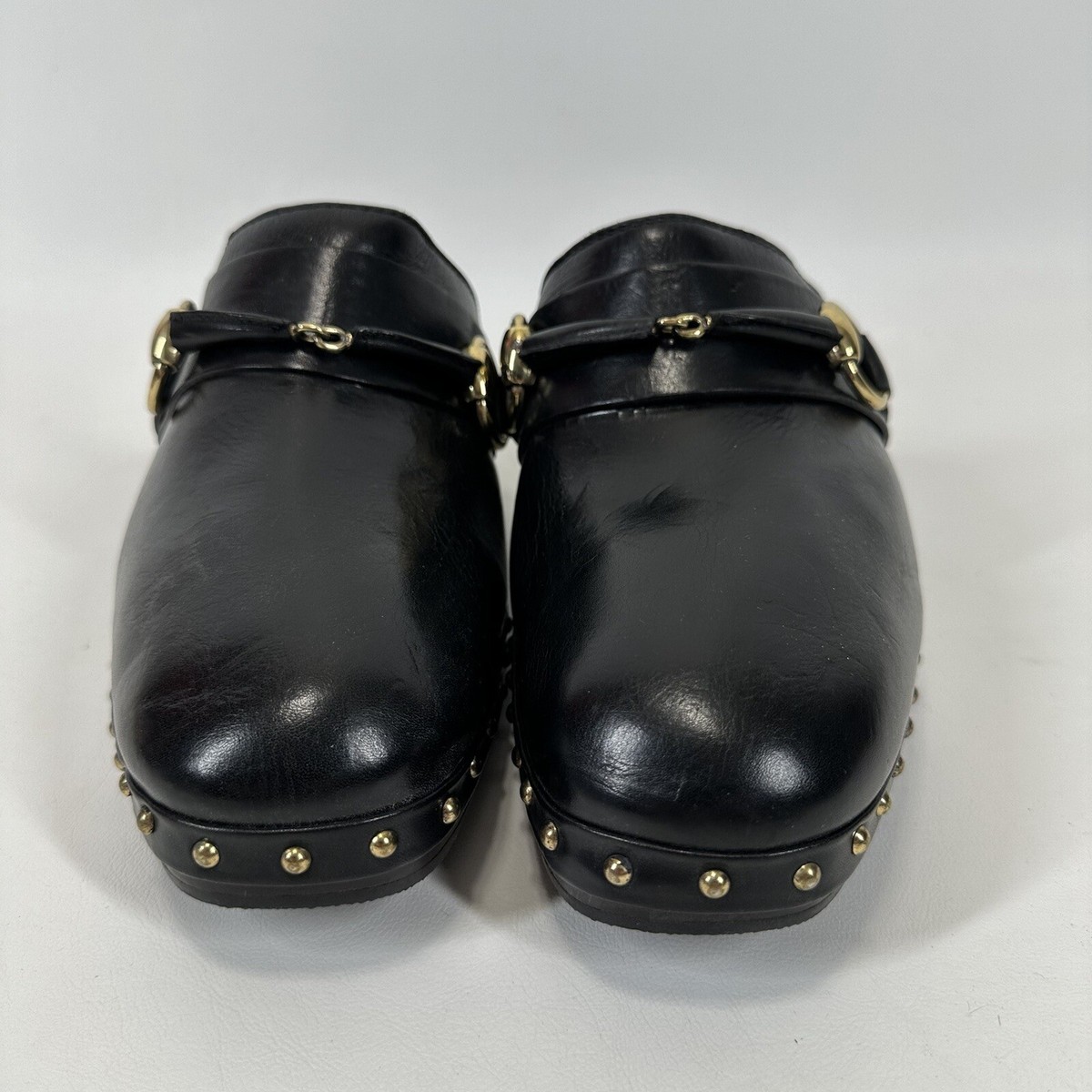 Gucci Horsebit Leather Wood Clogs Men's Size 45 E 11.5 US Black | eBay