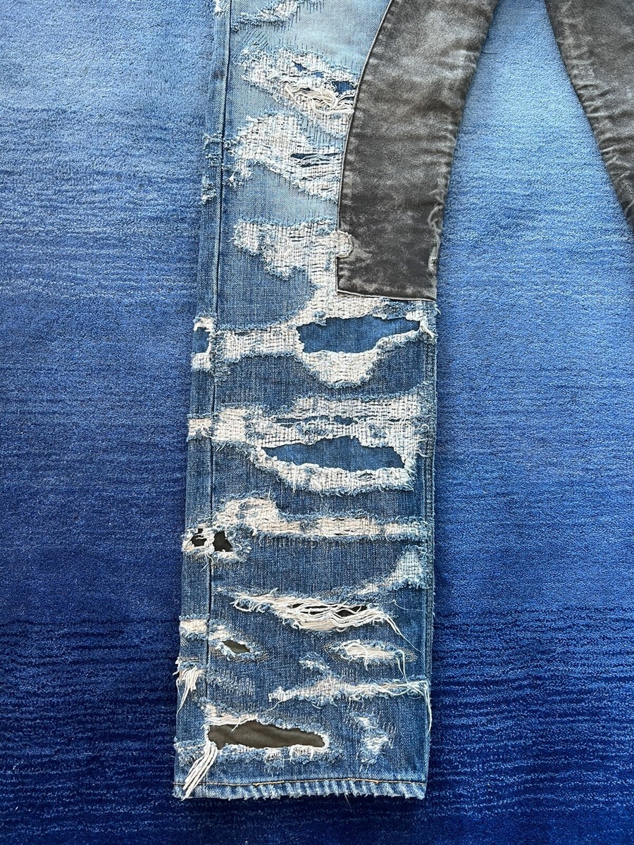 Givenchy Matthew Williams Jeans In Destroyed Denim Moleskin Givenchy Matthew Williams Jeans In Destroyed Denim Moleskin