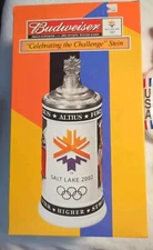 Anheuser Busch Salt Lake 2002 Olympics Celebrating the Challenge Lidded Stein