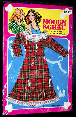 MODENSCHAU 70er PUPPENKLEID FASHION DOLL OUTFIT 11,5'' 29 CM BARBIE PETRA TAMMY