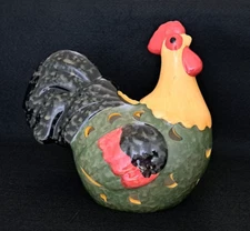 Vintage Rooster Tea Light Candle Holder - Glazed Ceramic - Farm/Country House