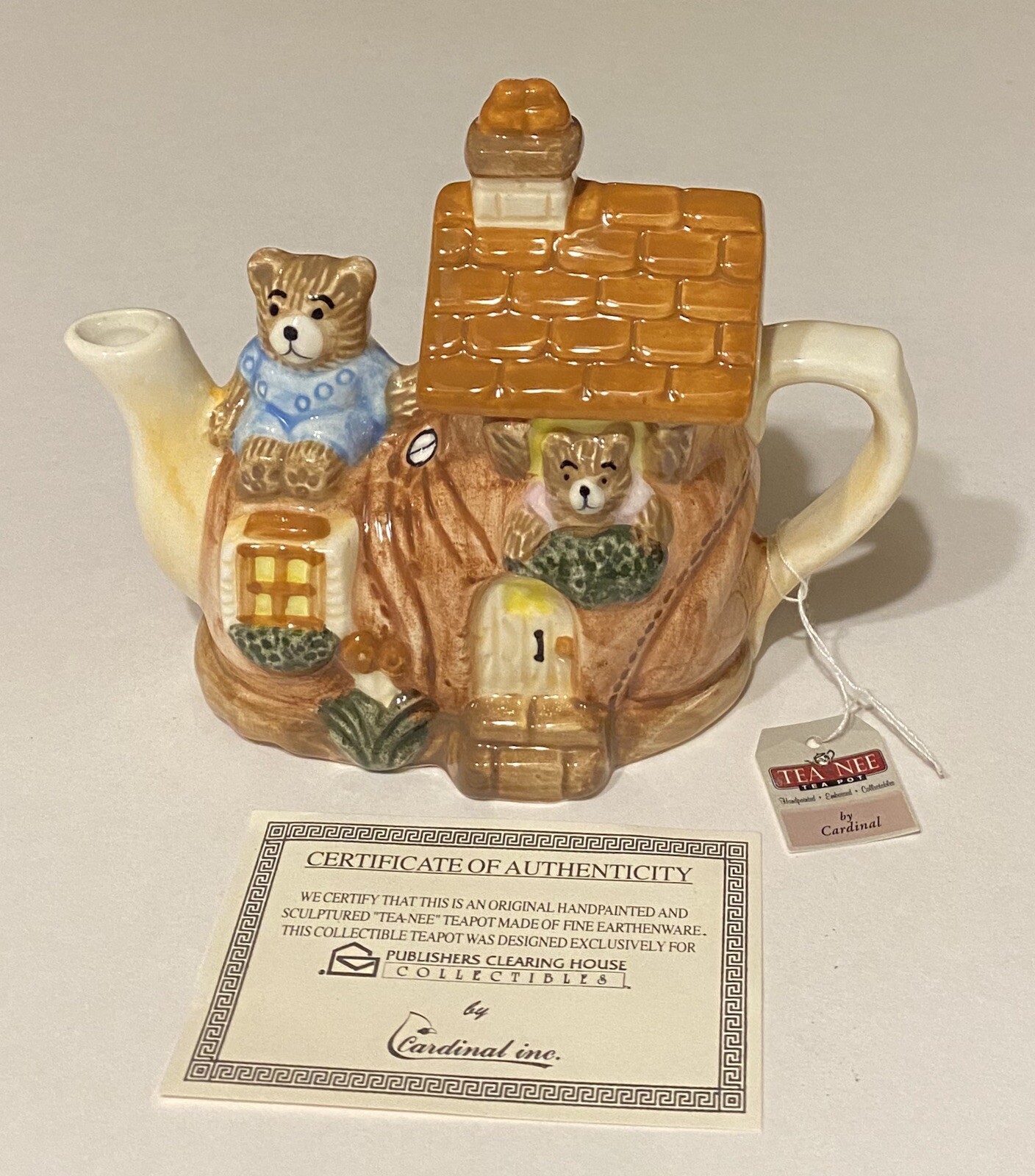 Publishers Clearing House "TeaNee" Teapot by Cardinal Bear in Shoe