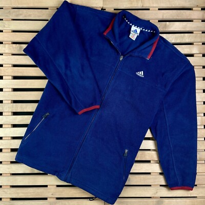 Mens Fleece Bomber Jacket Adidas Vintage Size L