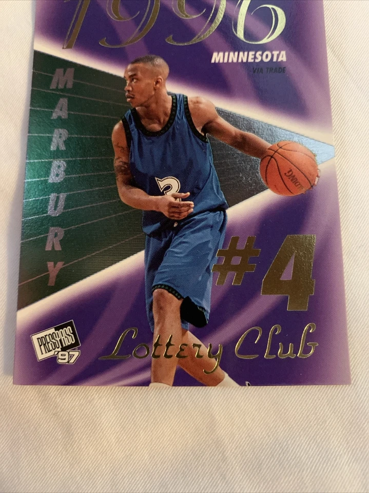 Pase de prensa Stephon Marbury 1997 LOTTERY CLUB NOVATO #3B esquinas afiladas centradas Foto 3 de 4