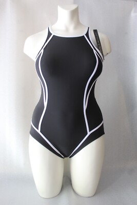 NEU: Badeanzug MIRACLESUIT LINE UP schwarz-weiß F46