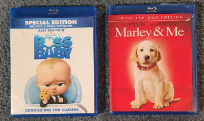 Boss Baby + Marley & Me Blu-Rays - Comedies Alec Baldwin Owen Wilson Jen Aniston